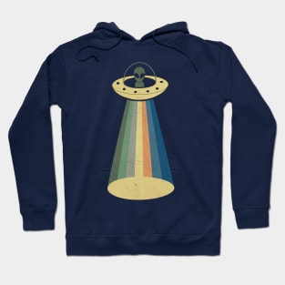 Vintage Alien UFO Abduction Retro Hoodie